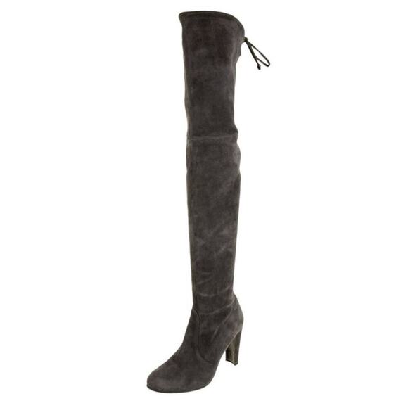 Stuart Weitzman Highland Stretch Suede Over The Knee Londra Boot Gray 8.5M - Picture 5 of 16